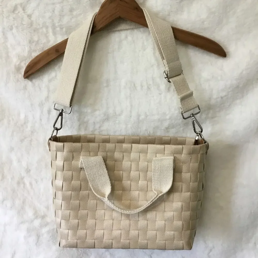 Beige Handwoven Crossbody Shoulder Bag - Picture 12 of 16